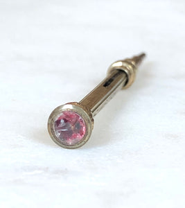 Antique Karen Lindner Designs Gold & Pink Glass Pencil Necklace